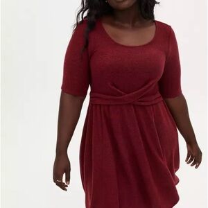 Torrid Red Women's Knit Dress - Size 2 (18/20)